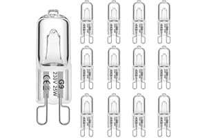 WeshLMPO Glühbirne G9 12 Stücke Halogen G9 25W Dimmbar Halogen Leuchtmittel G9 230V for Wandlampe, Leuchter, Stehlampe