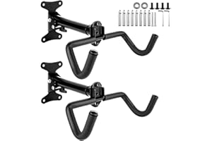 WOPPLXY 2 Pièces Support Velo Mural, Porte Velo Mural avec Rembourrage Extra Souple, Accroche Velo Mural Garage Pliable en Métal pour Garage Intérieur (Angle et Distance du mur Réglables)