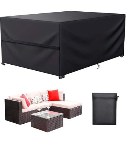 Preisvergleich für PATWING Gartenmöbel Abdeckung, 200*160*70cm, 600D Oxford, Asserdicht,Winddicht,UV-Beständiges, Abdeckplane Schutzhülle für, BxHxT 72x132x213 cm, in der Farbe Schwarz | Ladendirekt
