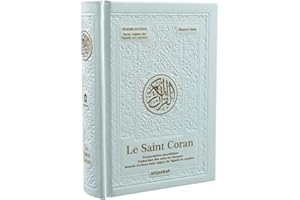 Le Saint Coran avec grands caractères - Transcription phonétique - Traduction des sens en français - Grande écriture et Regles de Tajwid en couleur et Vidéos - Blanc doré (13,5 x 18 cm)