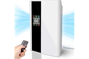 Onherm Deumidificatore Casa, 1500ML Deumidificatore Portatile, Deumidificatore con Telecomando con Sbrinamento e Spegnimento Automatici, 24H Timer, Muto, Deumidificatore per Bagno, Camera da Letto