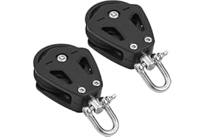 Cloudpower Marine Pulley Block, Heavy Duty Nylon Pulley Block Single Roller Shell Blocks Max Load 460kg for 10mm Line Products Pulling and Lifting Pulley Wheels
