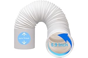 JVISION Air Conditioner Hose, 5.9''/5.12'' Diameter Air Conditioner Replacement Tubes for Portable Air Conditioner, Flexible Air Conditioner Hose Extension (Diameter 5.9''/Length 79'')