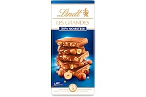 Lindt - Tablette 34% Noisettes LES GRANDES - Chocolat au Lait, 150g