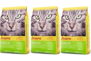 JOSERA SensiCat Karma dla kotów o bardzo dobrze tolerowanej recepturze, sucha karma premium dla dorosłych i wrażliwych kotów, 3 sztuki w opakowaniu