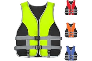 GOZYLA Life Jacket Adult with Whistle, Adjustable Life Vest Aid Adults, Buoyancy Jackets, Unisex Swim Vest for Water Sports, Surfing, Boating, Fishing