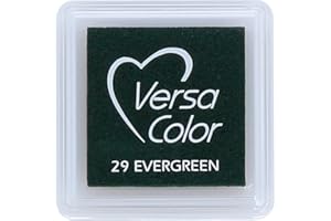 TSUKINEKO Versasmall VersaColor Tampon encreur Petit Cube 25 × 25 mm Pigment Evergreen