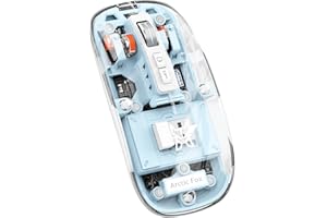 Arctic Fox Pureview Transparent Wireless and Bluetooth Rechargeable Mouse, USB Receiver,LED Battery Magic Silm for Office/PC/Mac/Laptop/Apple/ipad(Space Blue)