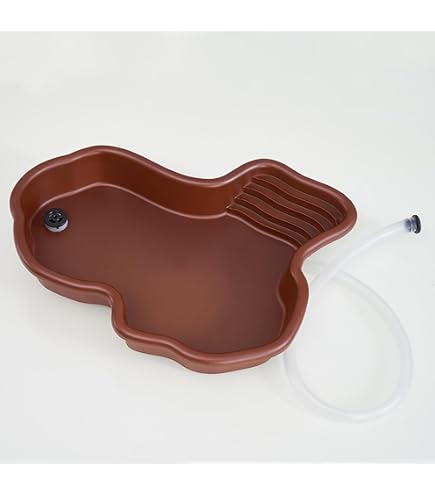 Wassernapf Für Schildkröten Mit Rampe – Zweigeteiltes Design, ABS-Material, Rutschfeste Rampe, Leicht Zu Reinigen