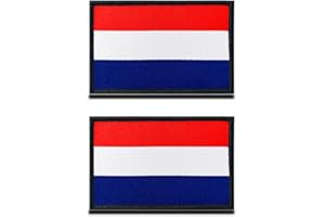ZCKETO 2 St. Niederlande Flagge Patch- Taktisch Niederländisch Nationales Emblem, Bestickter Aufnäher mit Verschluss, Militär Bänder für Football Rucksäcke Kleidung Taschen Uniform Weste