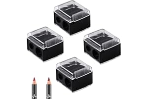 BIVOFU 4 PCS Sacapuntas Doble para Lápices Cosméticos, Sacapuntas Lápices de ojos, Accesorios Maquillaje Herramientas, Suministros Estudio, para Lápices, Delineador, Lápiz Labial, Lápiz Cejas