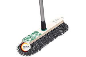 Peggy Perfect Stubenbesen Kehrbesen Zimmerbesen mit Einer dichten Naturhaarmischung und Teleskopstiel im einzigartigem Botanical Design. Buchenholz Besen mit Designaufdruck