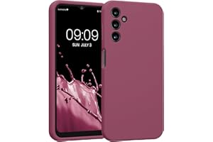kwmobile Carcasa Compatible con Samsung Galaxy A14 5G Funda - Case TPU y Silicona con Interior de Microfibra - Suave Protector antigolpes para móvil - orquídea Morada