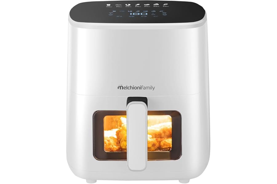 Melchioni Family | MARIANNA New Air Fryer 5L Compact Air Fryer with Non-Stick Container, Touch Display, 7 Programs, Timer 60 min, Temperature 80°-200°C, 1500W4.4 out of 5 stars71€45.40