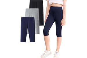 Domee Leggings 3/4 Pantalón Corto Deportiva Niña Pack de 3