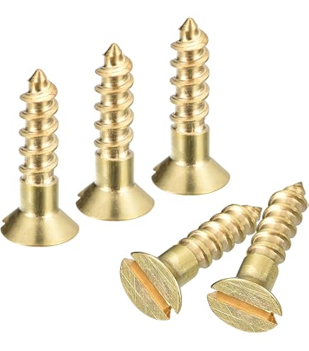 Vis En Laiton M4 X 12mm Tête Plate Fendue Autotaraudeuse - Lot De 50 Pièces Uxcell, Pour Bois Et Assemblages