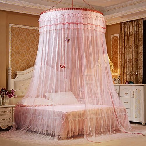 WHJY Bed Mosquito Net Canopy Netting Round Princess Curtain Dome Indoor (Jade color)