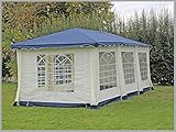 Der Pavillon kann mit den beiliegenden Seitenteilen komplett verschlossen werden.