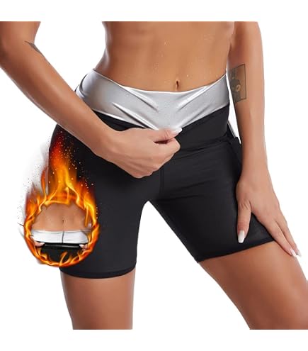 Short De Sudation 2 En 1 Pour Femme – Taille Haute, Brûle-graisses, Léger, Pour Yoga Et Fitness