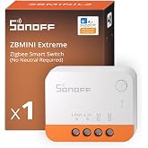 SONOFF ZBMINIL2 Zigbee Smart Switch, Neutral Free, Mini Light Relay Module, 2-Way Control, Compatible with Alexa and Google H