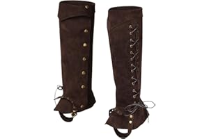 itrimaka Cubrebotas Pirata Hombre | Cubrepiernas Medievales - Botas Piel sintética para Senderismo, espinilleras, Accesorio Disfraz