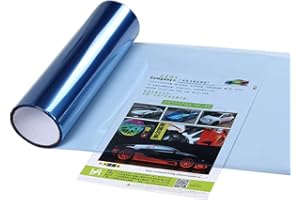 XUPHINX Self Adhesive Car Light Sticker Smoke Fog Light Taillight Headlight Tint Vinyl Film Sheet Light Blue 30x60cm