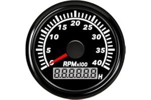 ELING Tachymètre 52MM 0-4000 tr/min compte-tours avec compteur horaire 12 24 Volts pour tracteurs navires navires