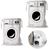 2 Pieces Laundry Cloth Bag with Drawstring, Travel Bags Dirty Clothes | 60 x 50 cm Canvas and Cotton Laundry Bag, Large Fabri