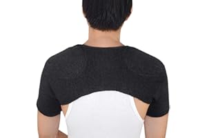 ITODA Schulterbandage Warm Schulterwärmer Wolle Schulterpolster Damen Herren Schulterstütze Elastisch Schulterschutz Schultergelenk Unterstützung Für Gelenkschmerzen Sportverletzungen,L