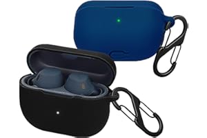 [2-pak] easyBee etui kompatybilne z Jabra Elite 8 Active Gen 2 / Elite 10 Gen 2 / Elite 8 Active/Elite 10 [z 2 karabińczykami], płynny silikon etui ochronne na słuchawki Bluetooth, czarno-niebieskie