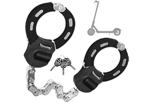 Honszex Candado Patinete Electrico, Candado de Cadena con forma de Esposas de 23.62inch para Scooters Eléctricos, Bicicletas Eléctricas, Carritos de Bebé, Con Llaves