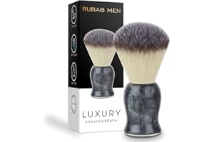 RUBAB MEN Luxuriously Soft Shaving Brush for Men |Bomber Edition| Experience Premium Cruelty-Free Bristles and Stylish Grey Bomber-Toned Ergonomic Handle | Hand-crafted with Passion in India