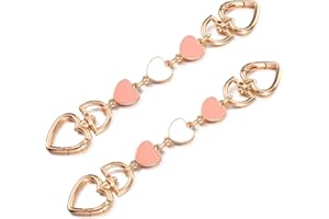 GEEHUA 2 pièces extension de sangle de sac à main, chaîne de sac en forme de cœur doré, chaîne d'extension de sac à main en métal, sangle de chaîne à breloques pour sacs à main, sacs à bandoulière