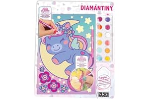 DIAMANTINY Design Art Kawaii Unicorno con Luna, Formato A4, 90019