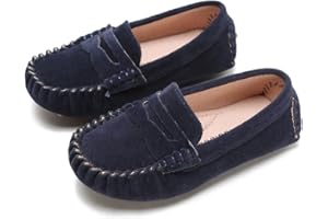 DADIJIER Sunny&Baby Garçons Mocassins Chaussures Enfants Mocassins Slip on Style Doux Semelle Antidérapante Facile on & Off Résistant à l'abrasion (Color : Bleu, Taille : 32 EU)