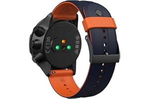 ANBEST Bransoletka 24 mm, kompatybilna z Suunto 9 / Suunto 9 Baro, silikonowa, sportowa bransoletka zamienna do Suunto 7 / Suunto D5 / Spartan Sport Wrist HR z metalowym zatrzaskiem i pierścieniem