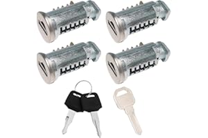 yotutun 4 Pièces Serrure Coffre de Toit, Noyaux de Serrure pour Barres de Toit Compatible Thule, Kit de Serrures avec Clé pour Sécurité Barres Porte Bagages de Toit pour Coffres Porte-Vélos