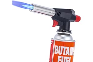 XWFEU Blow Torch Head,Kitchen Butane Torch, Professional Cooking Torch Adjustable Flame Gas Flamethrower for Catering Culinary, Creme Brulee, BBQ, Camping, Crafts, Metal Welding(Gas Canisters Not Included)