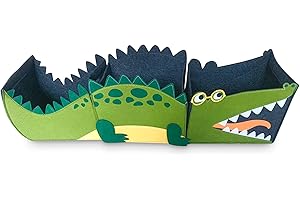 Edencomer Toy Storage Box, Foldable Toy Box, Crocodiles Large Toy Box Storage Bins Baby Toy Box for Dog Toys, Baby, Kids Toys, Children Books, Living Room