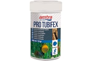 Amtra Pro Tubifex - Mangime di Tubifex sp. liofilizzato a cubetti, puro al 100%, per pesci d'acqua dolce e marina, 100 ml