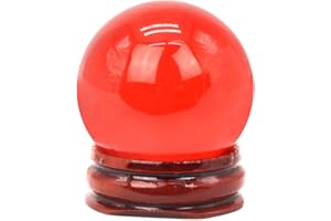 FENGSHUISALE Feng Shui 40 mm Bunte Kristallkugel asiatische seltene natürliche Zauberperlen Heilkugel Quarz Fotografie Kugeln W3815 rot