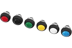 ‎EDELSTAHLSHOP Einbau Taster Drucktaster in 6 Farben auswählbar (1x EIN) (Rot)