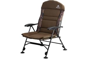 CampFeuer Sedia da Pesca Marrone, Regolabile in Altezza | Travelchair Pieghevole per Campeggio e Tenda