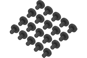 ‎QUARKZMAN QUARKZMAN 20 Stück Gummistopfen 6mm Silikonstopfen Lochstopfen Rund, Wasserdicht Blindstopfen Weicher Verschlussstopfen Flexibler Lochabdeckung Stopper für Löcher Flaschen Rohre, Schwarz