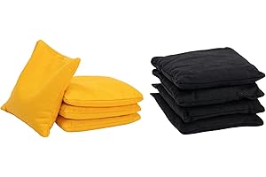 ‎WICKED WOOD GAMES Wicked Wood Games Cornhole Säckchen 2 x 4 Offizielle ACL-lizenziert – 450g - Cornhole Spiel Outdoor - Schwarz/Gelb