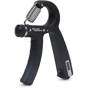 Fitness Mantra® Counter 10KG To 60KG Weight Adjustable Professional Counter Hand Gripper for Men & Women | Counter Hand Grip|Finger Exerciser|Power Gripper|Black Color|Polypropylene