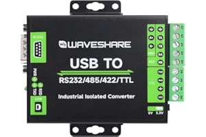 Waveshare FT232RNL USB to RS232/485/422/TTL Interface Converter, Industrial Isolation, Compatible with Mac/Linux/Android/Windows 11/10/8.1/8/7