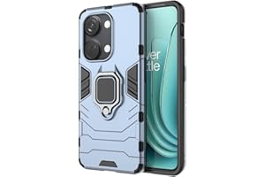SEAHAI Etui do OnePlus Nord 3 5G, podpórka pierścieniowa [klasa wojskowa] ultracienki ochronny silikon TPU odporny na wstrząsy hybrydowy twardy tył telefonu PC obudowa na telefon - niebieski