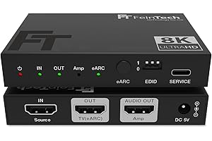 FeinTech AX211 HDMI 2.1 Audio Extractor (sortie audio HDMI) Splitter 1 in 2 out 8K 4K 120Hz eARC