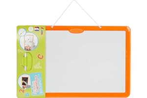 Smoby - Pizarra de Pared de 2 Caras, Una Cara Magnética y Otra para Escribir con Tiza, Incluye Rotulador Borrable, 47 cm, Adecuado a Partir de 3 Años